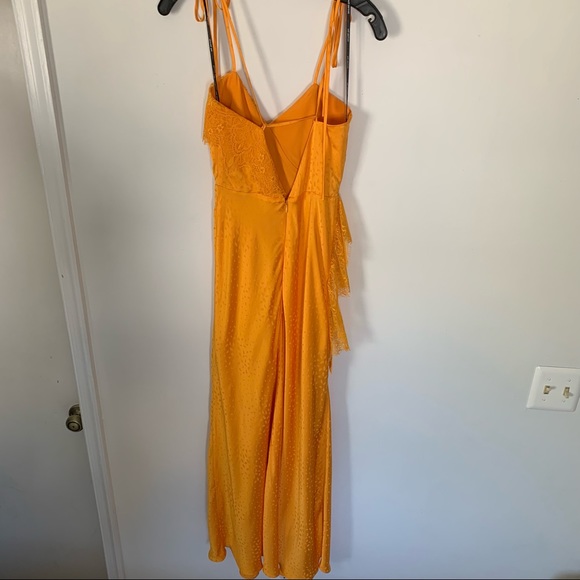 SELF-PORTRAIT Orange Lace Frilled Jacquard Dress - Picture 7 of 14